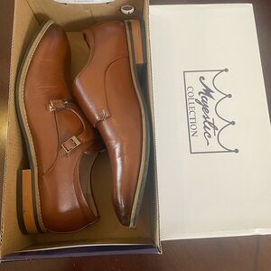 Majestic Men's Double Monk Strap Oxfords - Cognac Brown